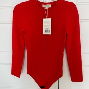 Sezane Vibrant Red Bodysuit